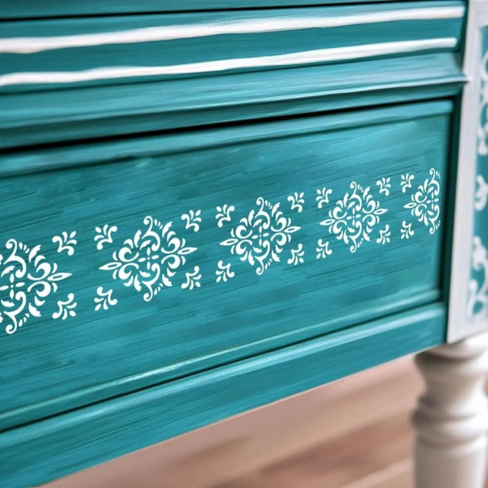 2-Pack Floral Silkscreen Stencils – Reusable Self-Adhesive Mesh