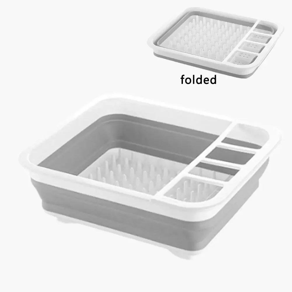 Collapsible Dish Drying Rack, Sink Dinnerware Organizer Storage Tray, Portable Foldable Dish Drainer for Kitchen RV Camper Van Peaceful Pleasures Health and Wellness 1PCS