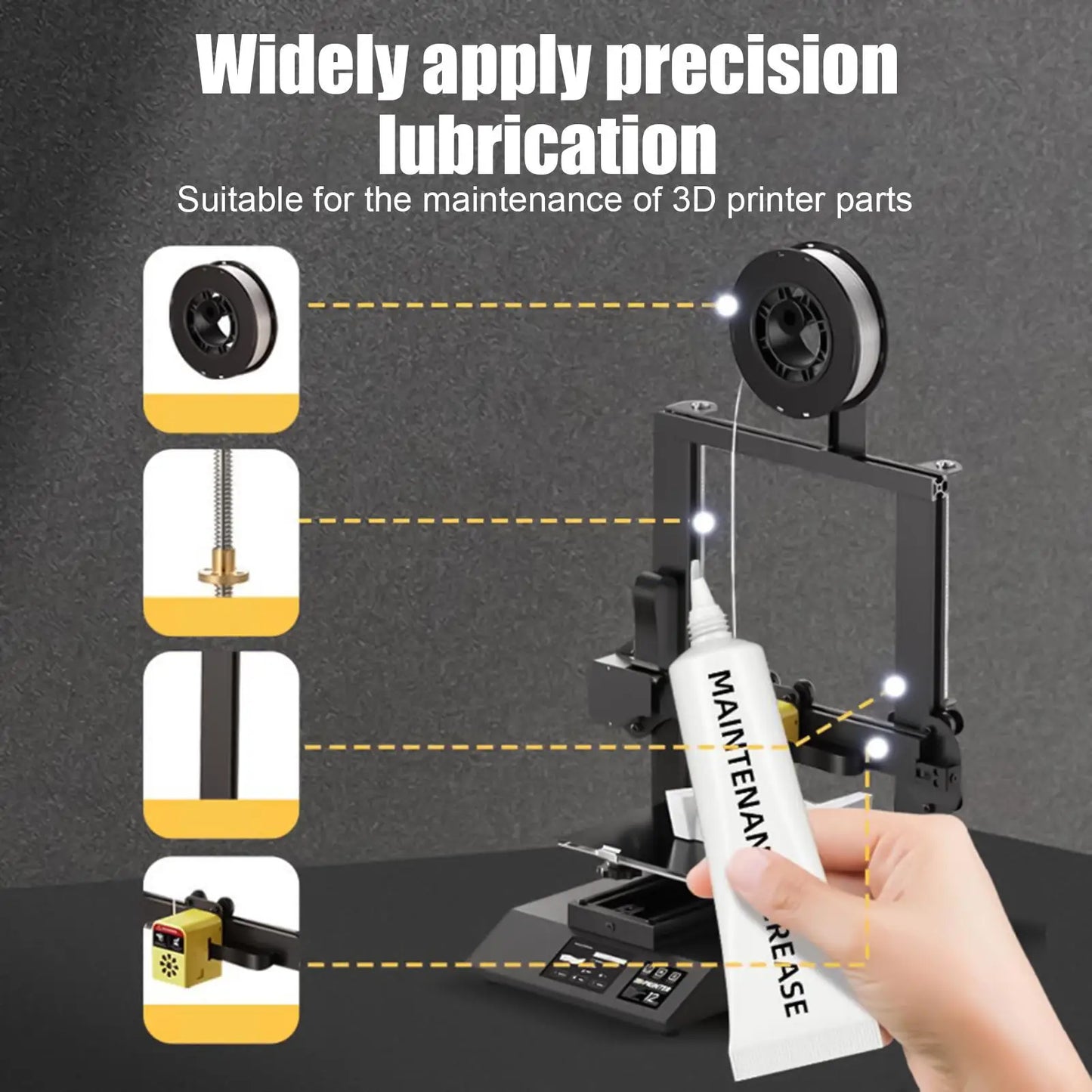 10g 3D Printer Lead Screw Lubricant Grease Anti-Rust Lubricating Paste For Linear Rods Guide Rails, Printing Machine Maintenance Peaceful Pleasures Health and Wellness