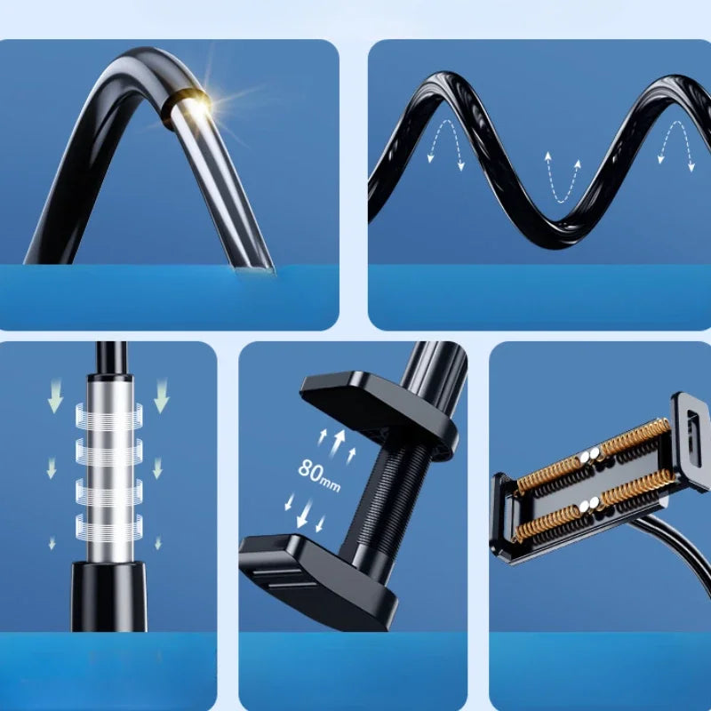 70cm Foldable Phone & Tablet Clip Stand – Bedside & Headrest