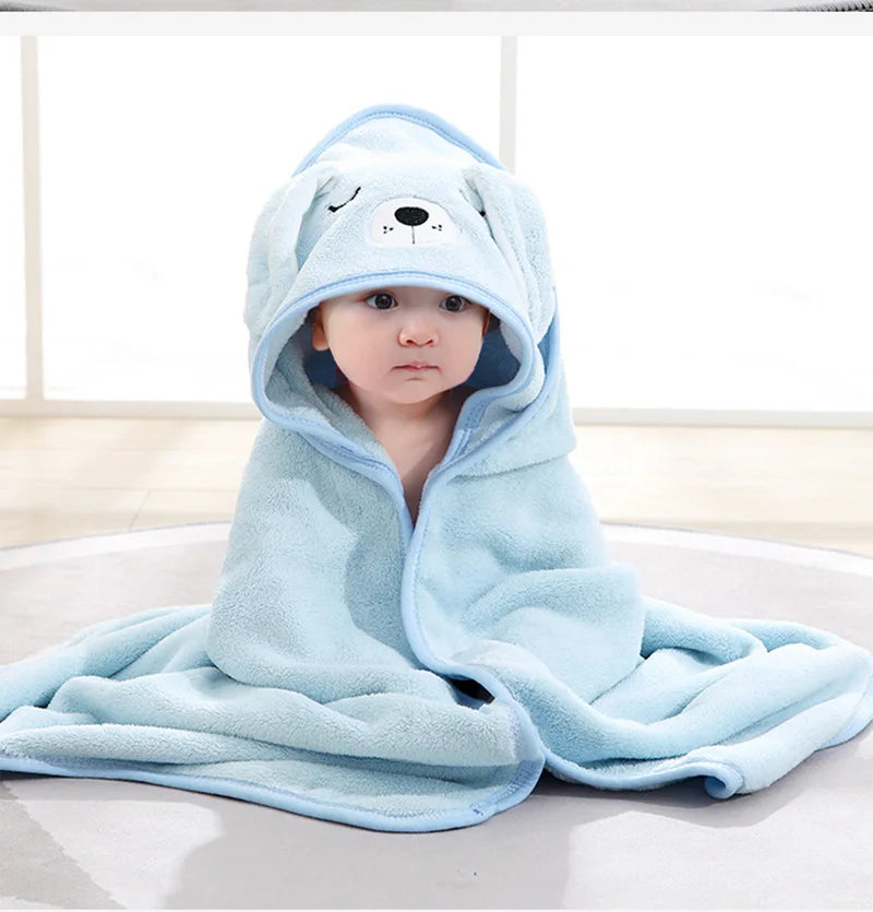 Cartoon Animal Baby Hooded Towel – Soft Newborn Swaddle Wrap