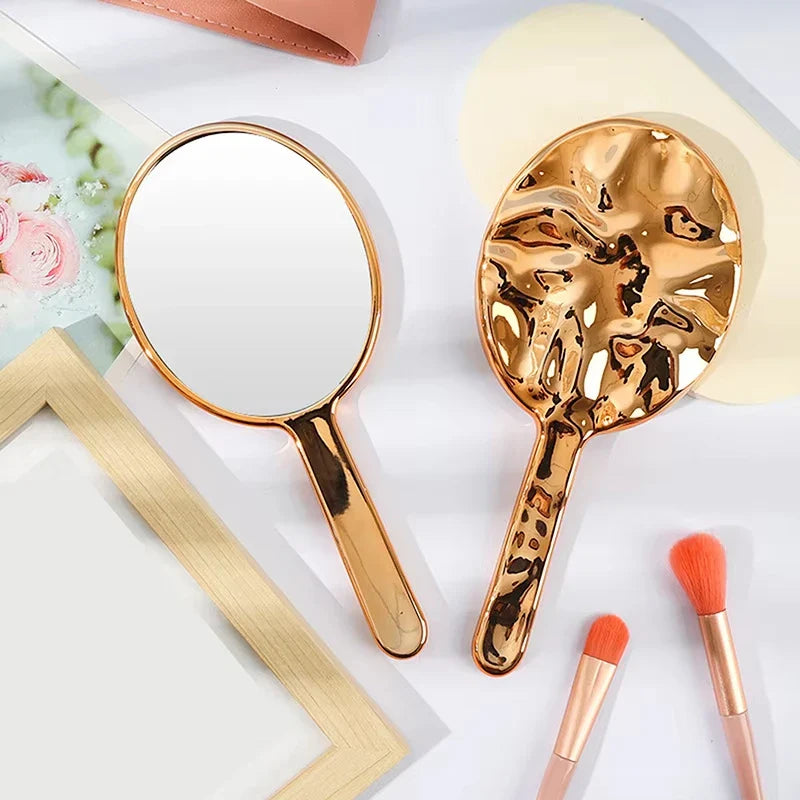 Oval Handheld Makeup Mirror – Portable Travel Cosmetic Mirror