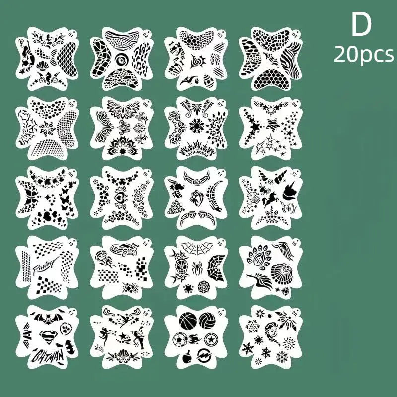 Reusable Face & Body Paint Stencils – Party Makeup Templates