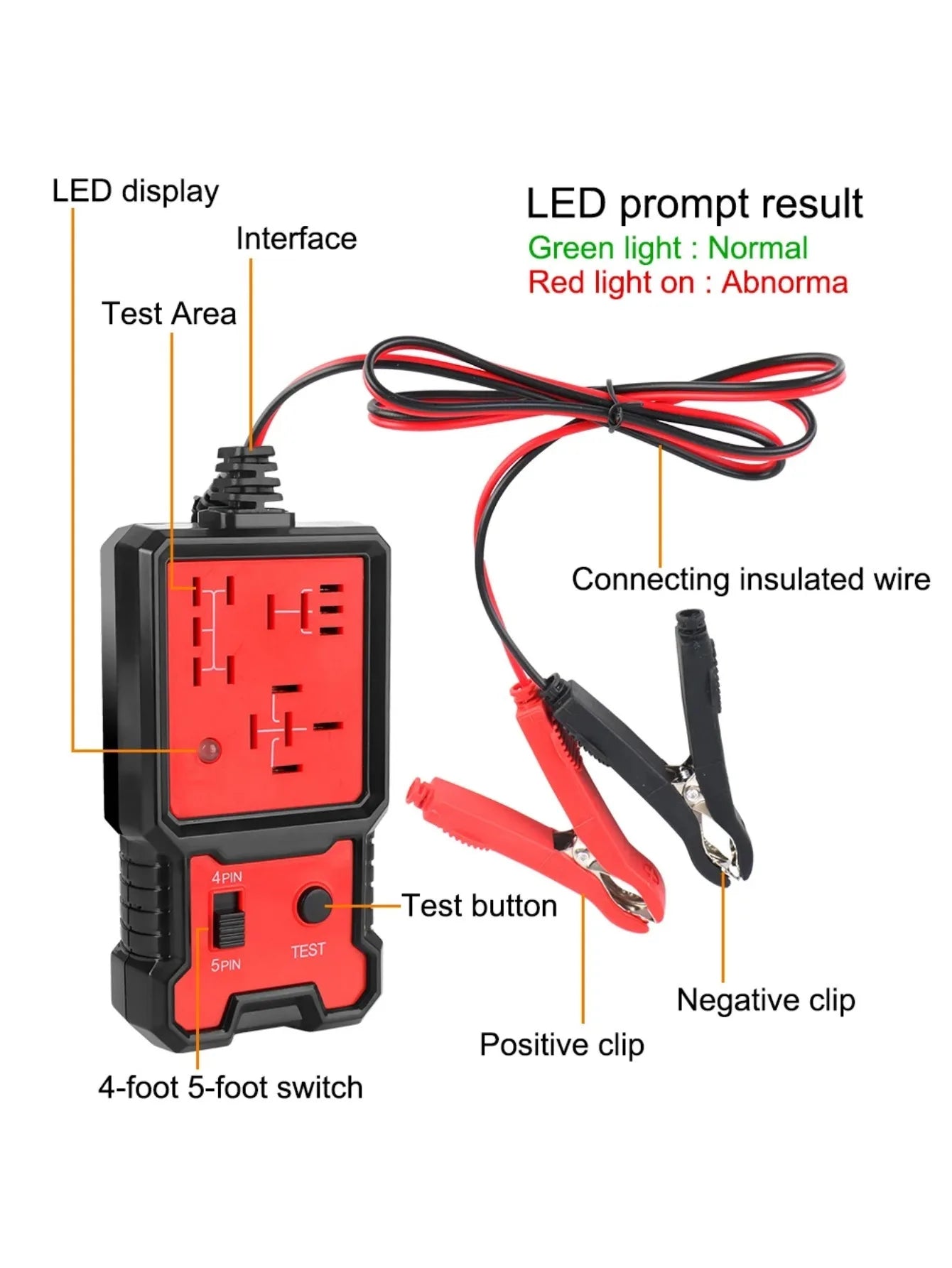 12V Automotive Relay Tester & Battery Voltage Inspector LED Peaceful Pleasures Health and Wellness