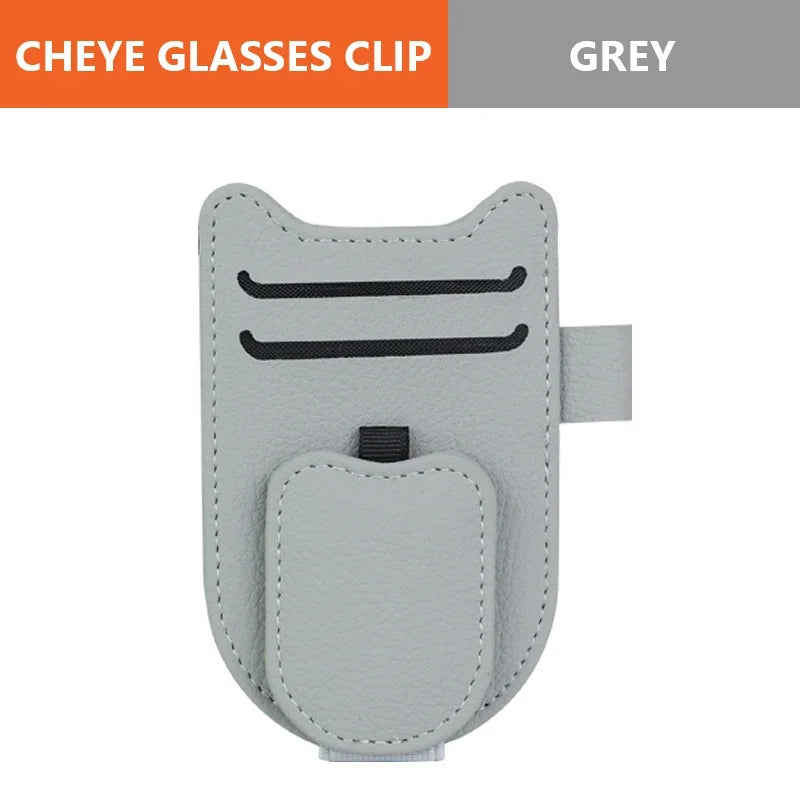 Car Sun Visor Glasses Holder Magnetic Sunglasses Clip Card Holder Storage Bag Scratch-Free Universal Eyeglasses Clip Peaceful Pleasures Health and Wellness Gray 1pc