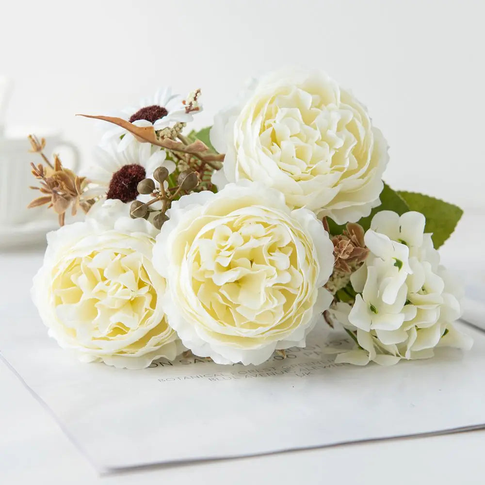 Artificial Silk Persian Peony Bouquet | Wedding & Home Decor