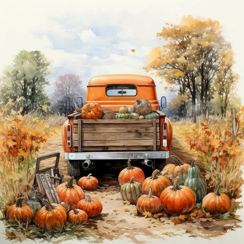 GATYZTORY Diy Painting By Numbers Kits Pumpkin Cart Scenery Picture With Number Acrylic Paint On Canvas Personalized Gift Peaceful Pleasures Health and Wellness 11-2 30x40cm Unframed