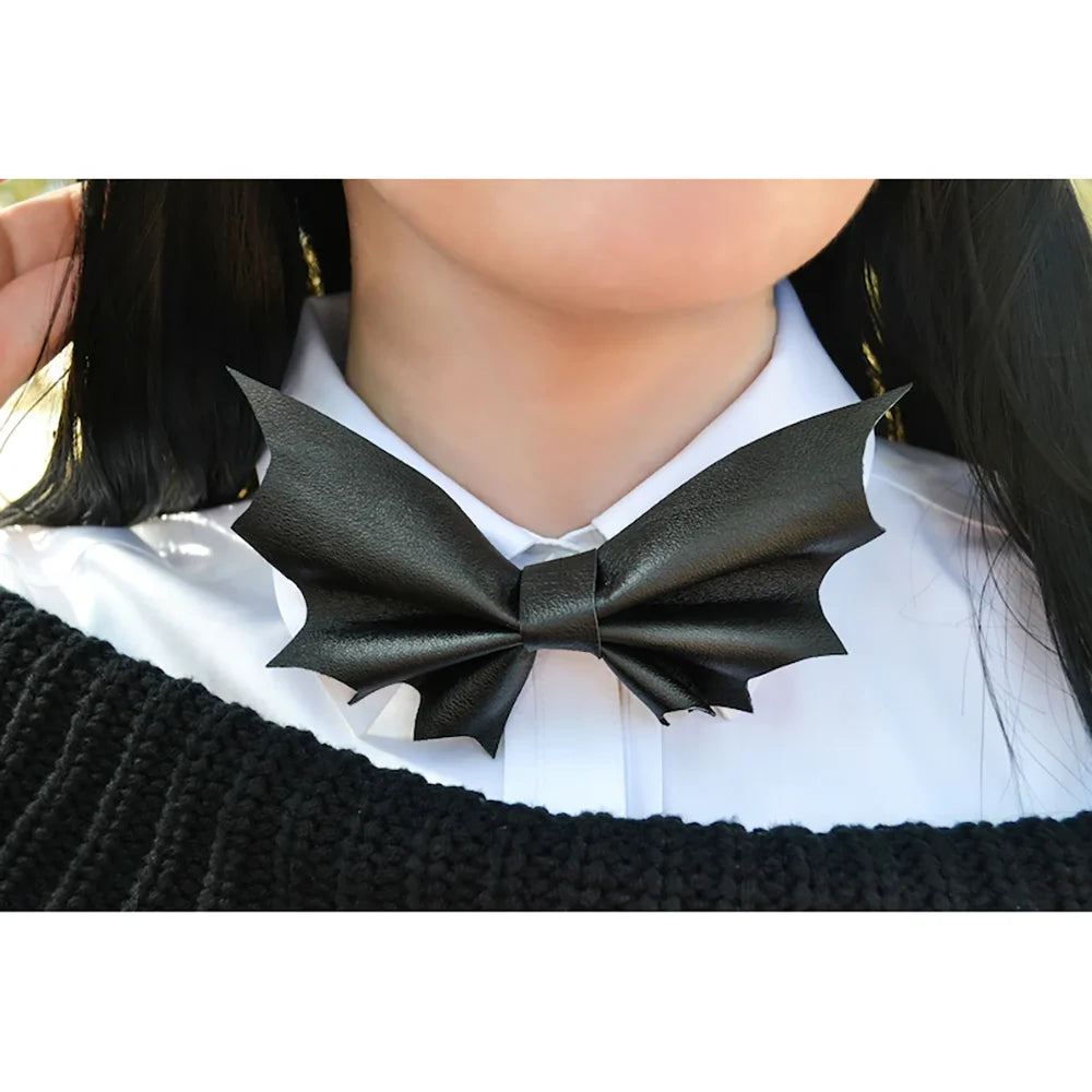 Leather Bat Bow Hair & Bag Charm | Gothic Halloween Accessory Hair & Bag Accessory Peaceful Pleasures Health and Wellness