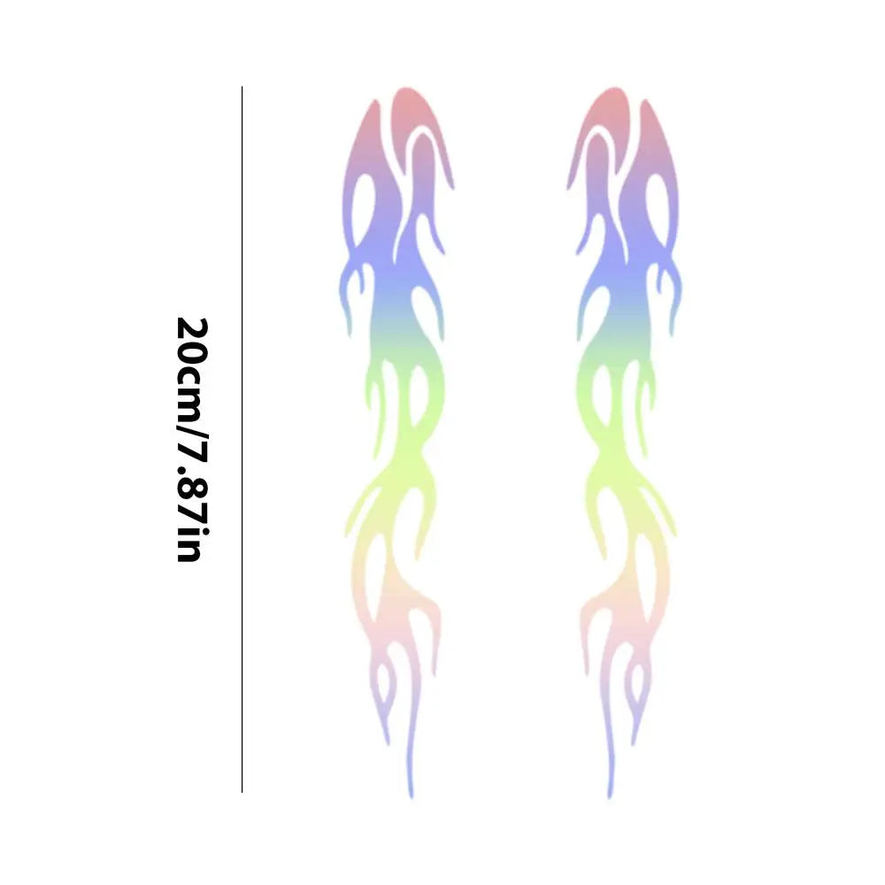 Reflective Flame Motorcycle Stickers – Waterproof PVC Decals Vehicle Decals Peaceful Pleasures Health and Wellness Colorful