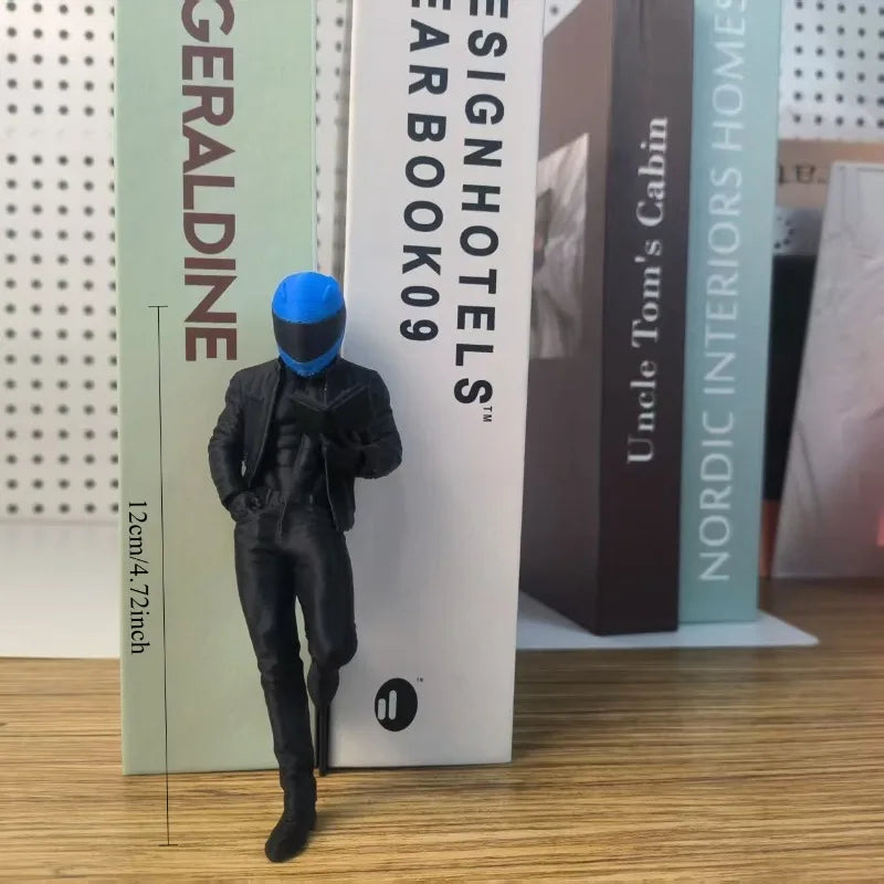 1-Piece Set of a Racer with Helmet, Creative and Quirky Bookend Model Figurine, Dynamic Motorcyclist Decoration, Bookshelf Ornament, Suitable for Office and Study Room, a Great Gift for Book Lovers Peaceful Pleasures Health and Wellness