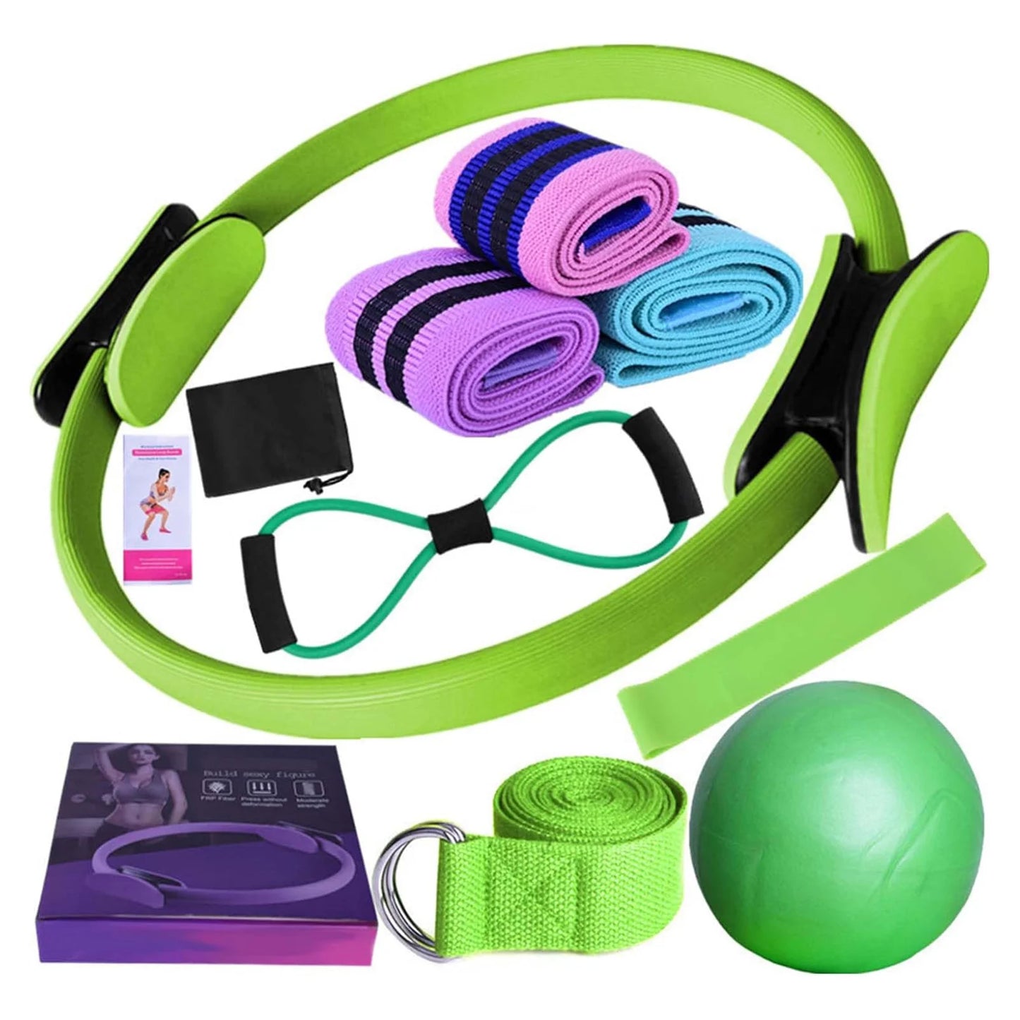 11-Piece Yoga & Pilates Set – Ring, Ball & Resistance Bands Kit