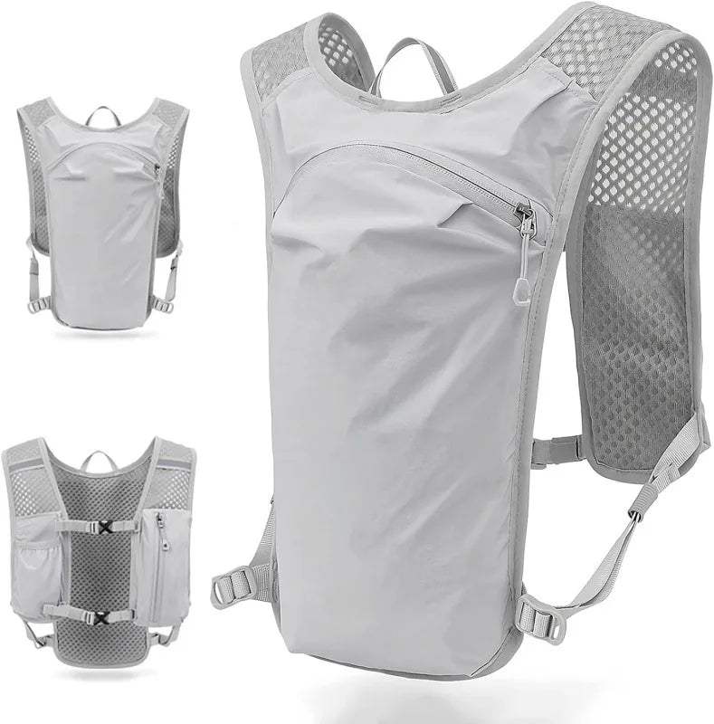 Breathable Hydration Vest Backpack for Running Cycling Hiking Hydration Vest Pack Peaceful Pleasures Health and Wellness Dark Grey