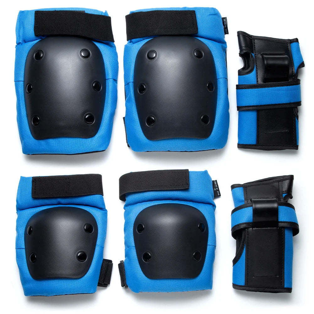 WEFITON【6-Pack】Knee Elbow Wrist Pads Set for Skateboarding Rollerblading - Adults & Kids Protective Gear with Breathable Mesh Peaceful Pleasures Health and Wellness Blue-6PCS M