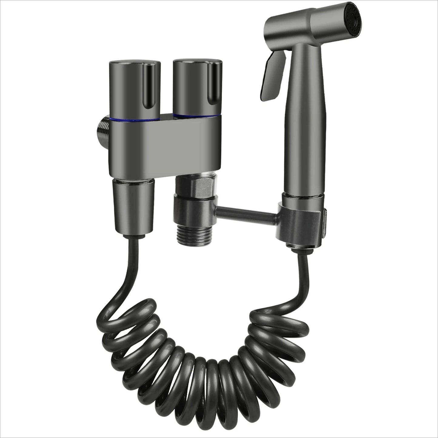Stainless Steel Faucet Spray Gun Handheld Toilet Bidet Faucet Stainless Steel Hand Bidet Sprayers Brushed Water Sprayer Peaceful Pleasures Health and Wellness Double Control 2