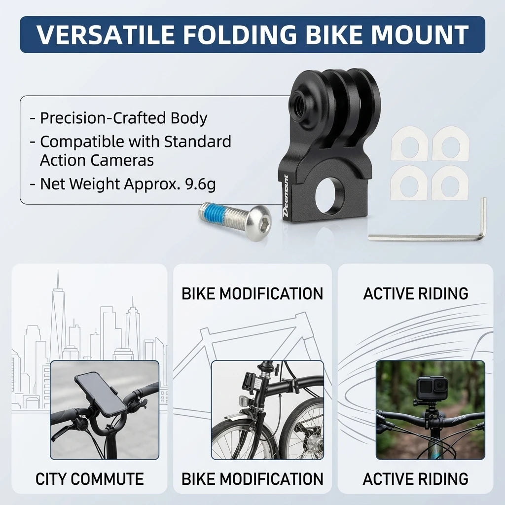 Brompton-Folding Bike GoPro Seatpost Mount Garmin-Compatible Bracket Aluminum Alloy Universal Accessory Peaceful Pleasures Health and Wellness