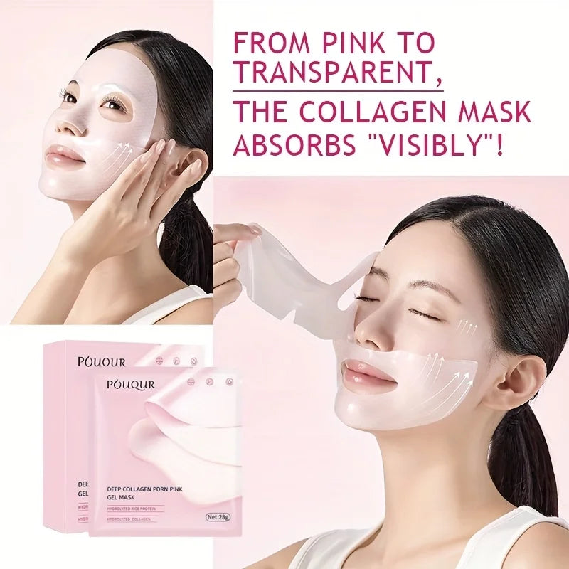 Pink Collagen Face Mask – Firming & Moisturizing 5-Pack