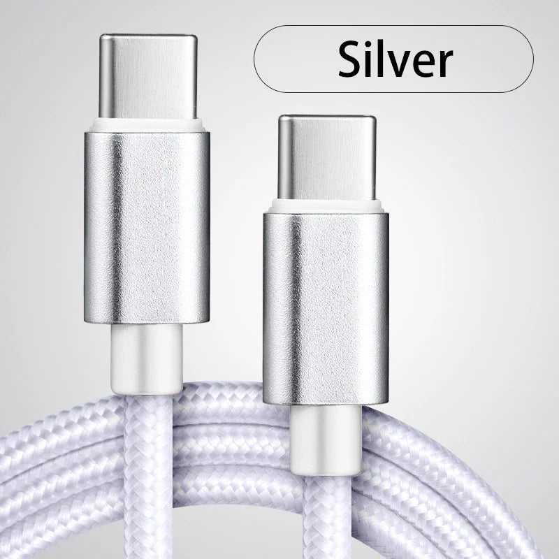 60W USB-C to USB-C Fast Charging Nylon Cable 1m/3m