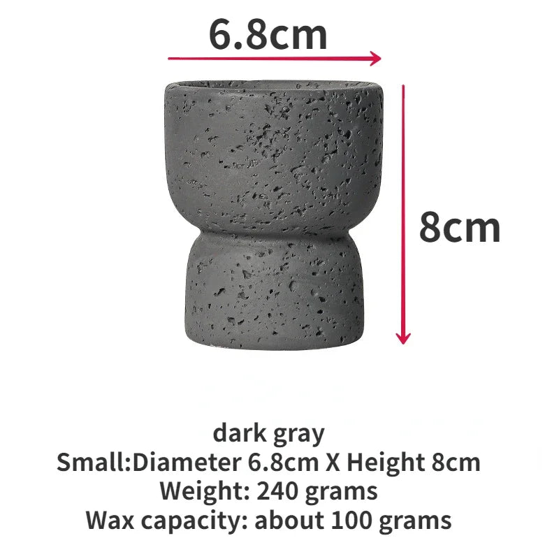 Simple Cement Household Aromatherapy Candles Empty Cups DIY High-value Handicrafts Indoor Candle Holders Decorative Ornaments Peaceful Pleasures Health and Wellness small dark gray