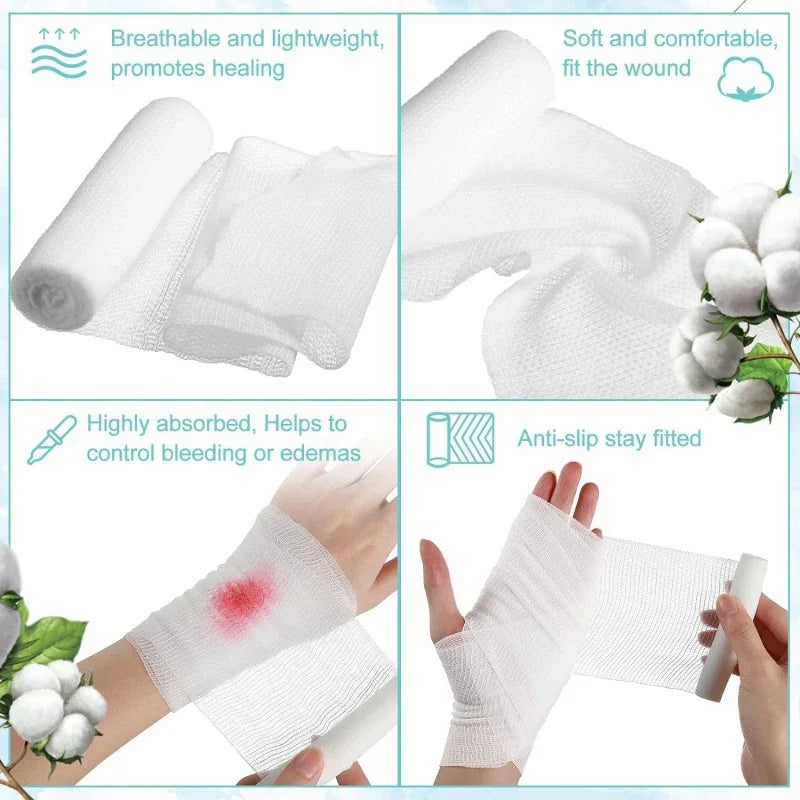 10pcs PBT Bandages/Elastic Elastic Bandages Cotton Core Accessories for First Aid Absorbent Pad for Wound Dressing Peaceful Pleasures Health and Wellness