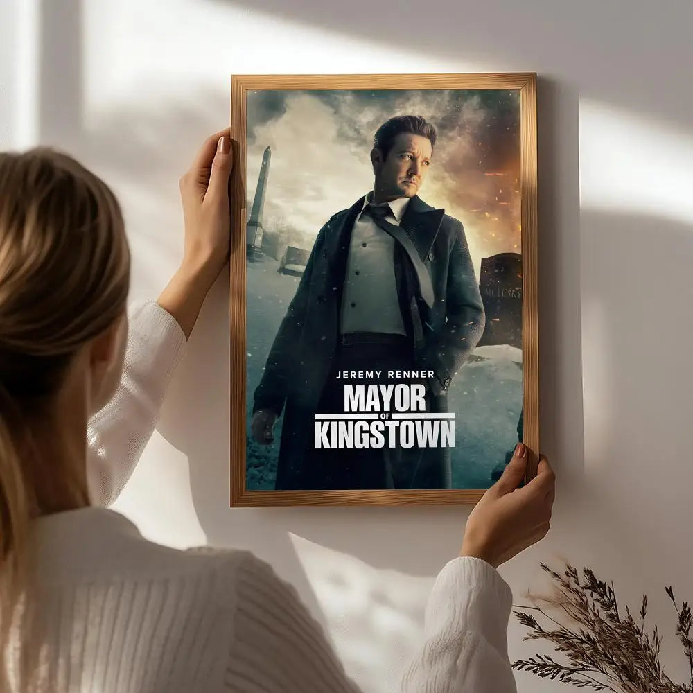 TV M-Mayor of Kingstown Poster HD Self Adhesive Waterproof Wall Art Ideal for Home Office Dorm Bedroom Great Gift Peaceful Pleasures Health and Wellness White2 40X50cmNoframe
