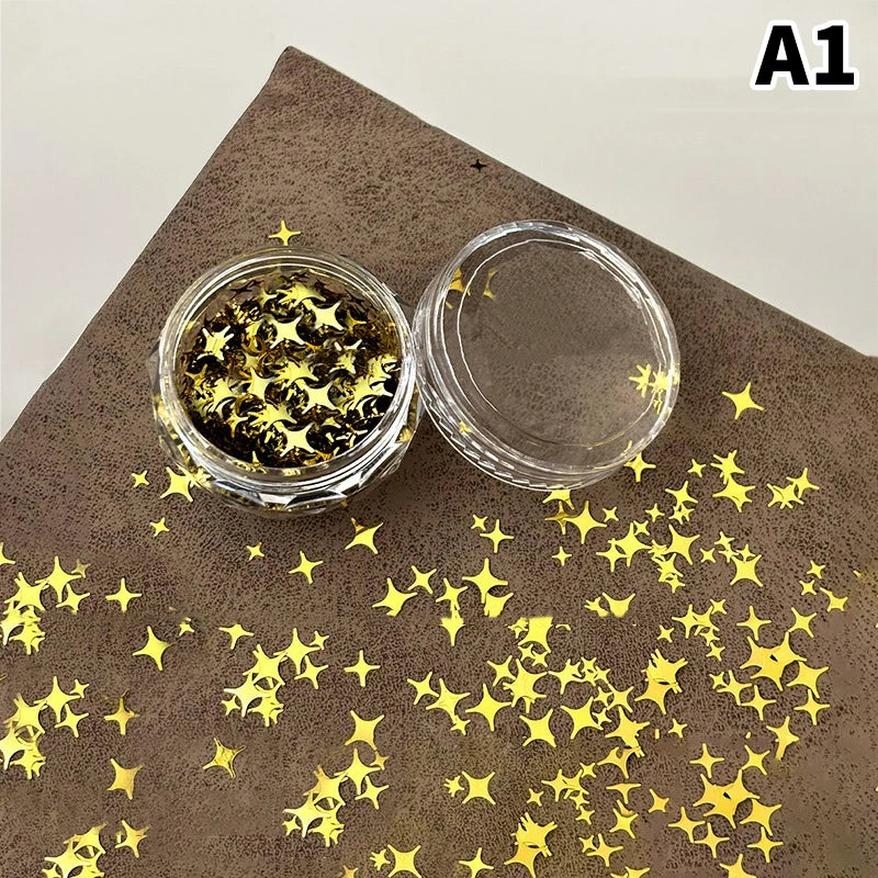 1Box Nail Glitter Star Shape Sequins Sparkly Flakes Paillette Nail Art Charms Decorations DIY Slices Accessories Peaceful Pleasures Health and Wellness A1