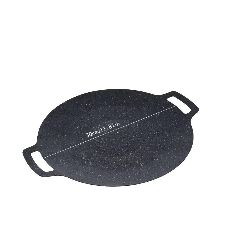 Roasting Round Pans Korean Aluminum Nonstick Grill Top Griddle Pan Bbq Fry Grill Outdoor Cast Iron Barbecue Griddles Grill Pans Peaceful Pleasures Health and Wellness Barbecue Plate 30cm