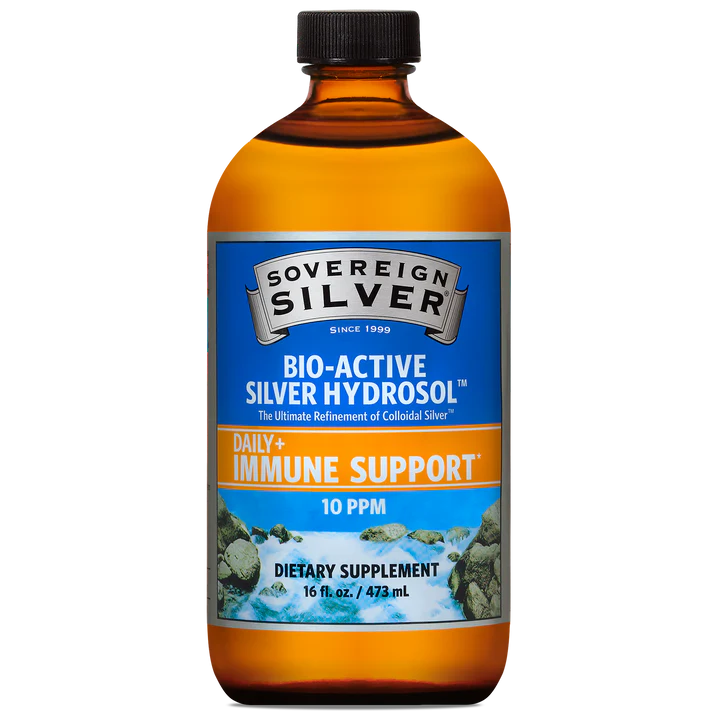 Sovereign Silver Bio-Active Hydrosol 10 PPM 16 fluid oz 473 ml Daily+ Immune Support