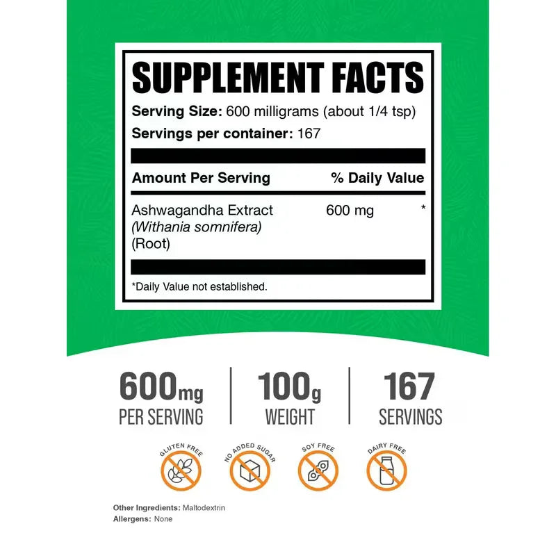 BulkSupplements Ashwagandha Extract Powder Peaceful Pleasures