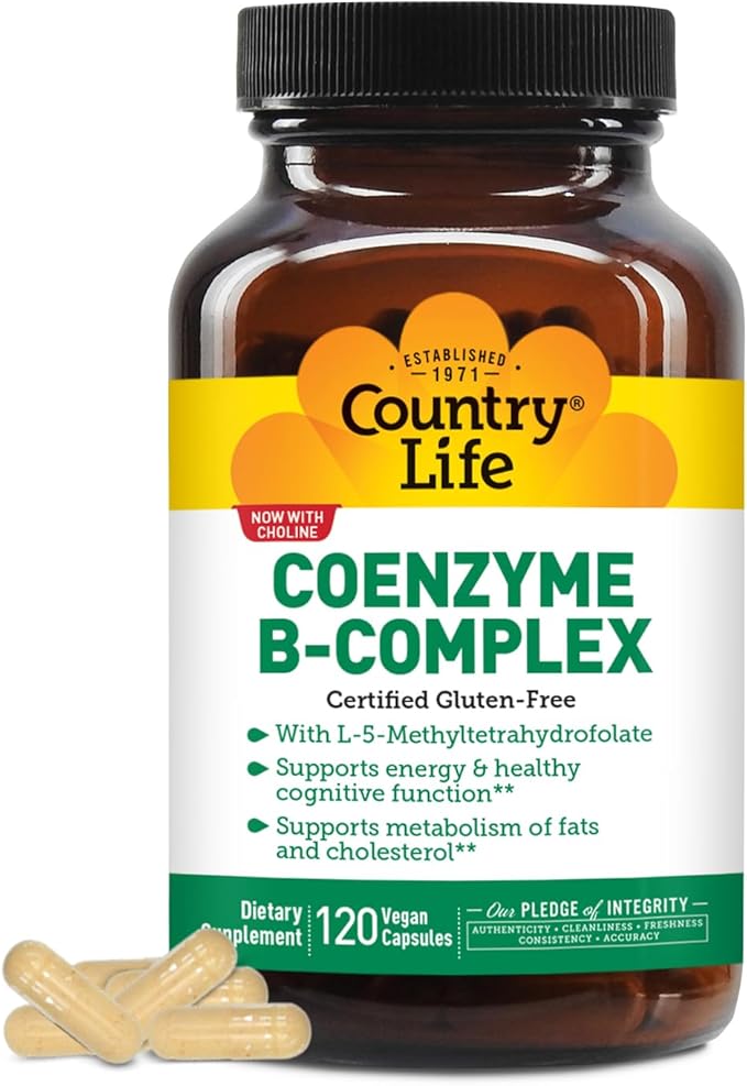 2 Pack! TWO Country Life, Coenzyme B-Complex Vitamin, Support Energy and Metabolism, Daily Supplement, 120 ct
