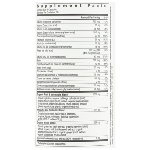 Supplement facts label on a white background