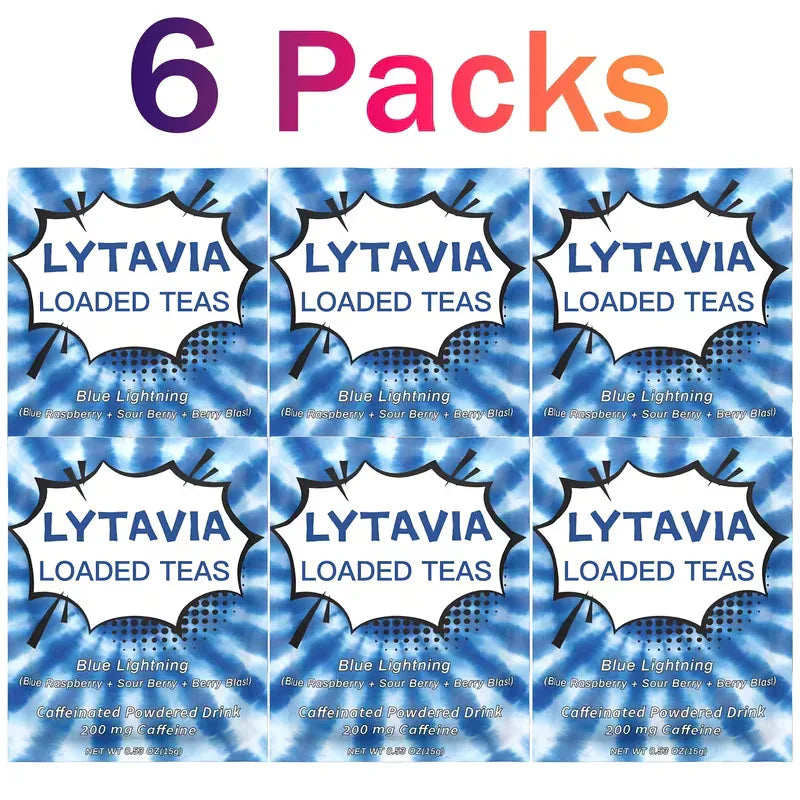 Lytavia Loaded Tea 6-Pack | Caffeine Electrolyte Powder Peaceful Pleasures