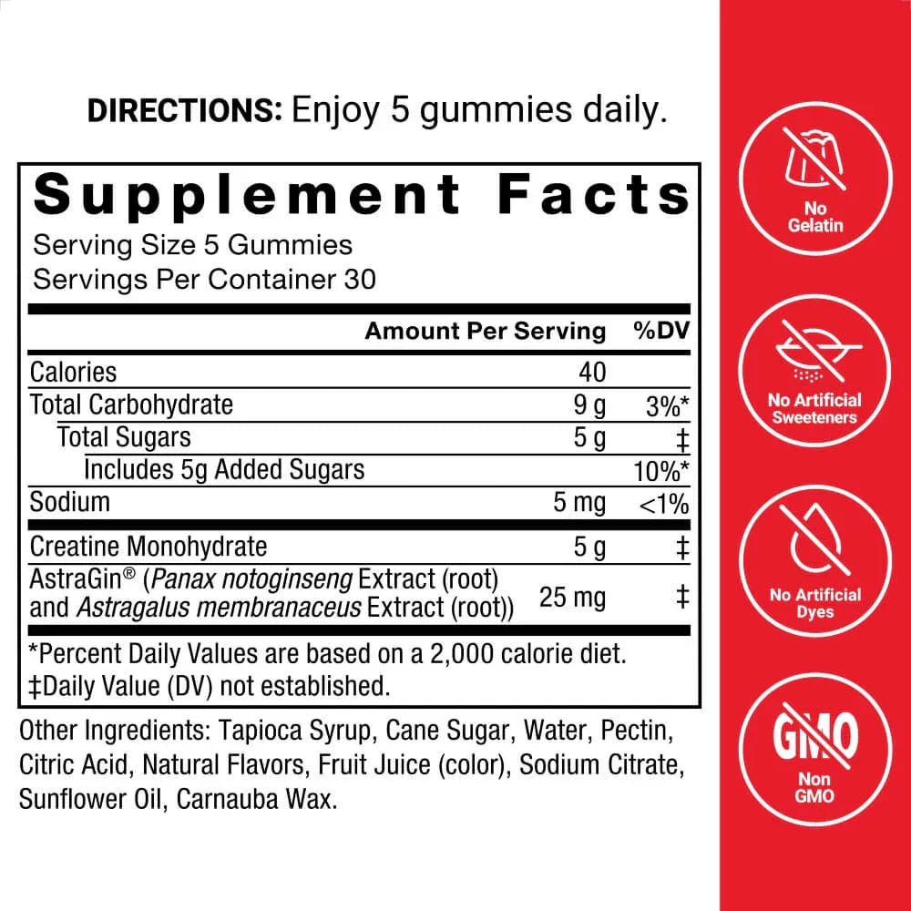 Force Factor Creatine Gummies Mixed Berry 150 ct 2 Pack! 300ct Total Peaceful Pleasures Health and Wellness