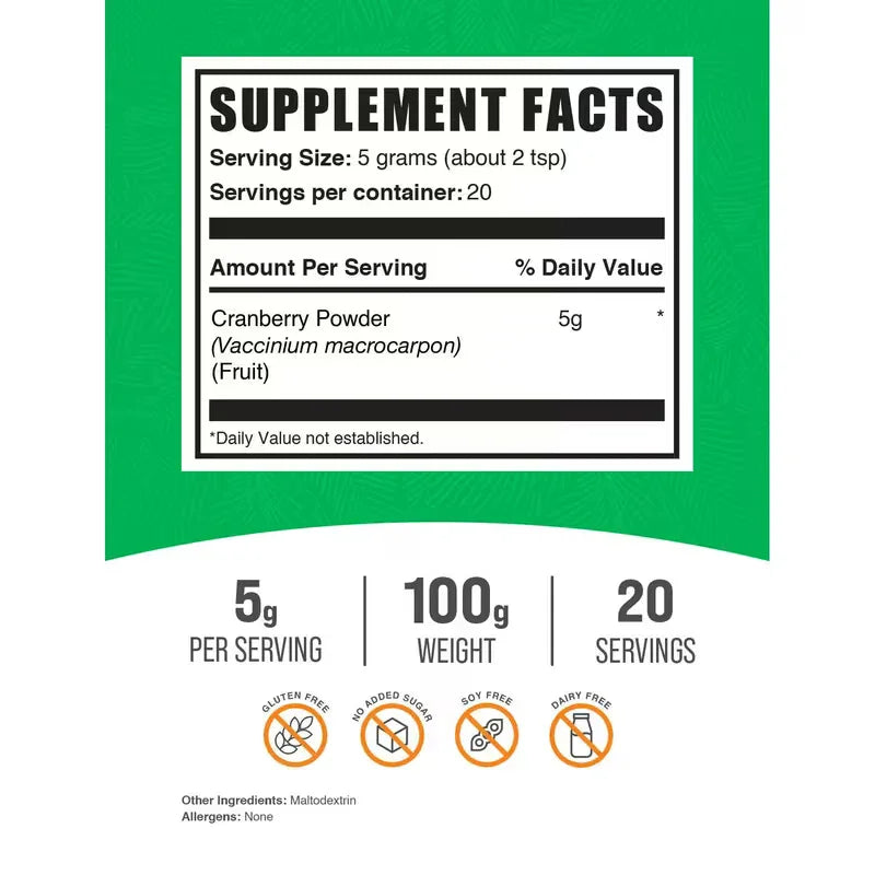 BulkSupplements Cranberry Powder | Urinary & Antioxidant Peaceful Pleasures