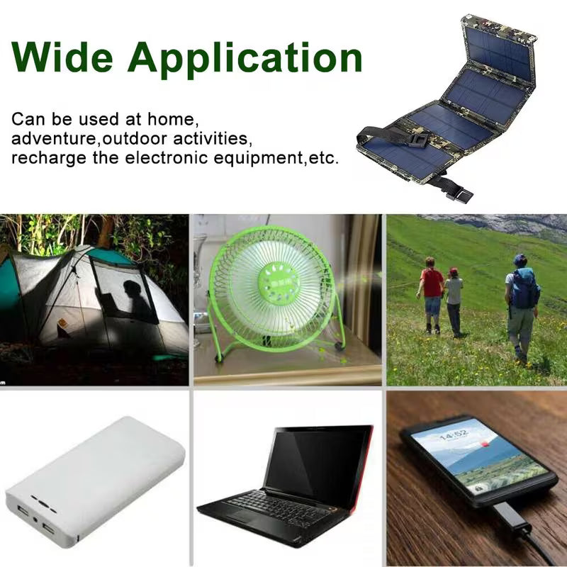 80W Foldable USB Solar Panel Power Bank – Camping & Hiking Peaceful Pleasures