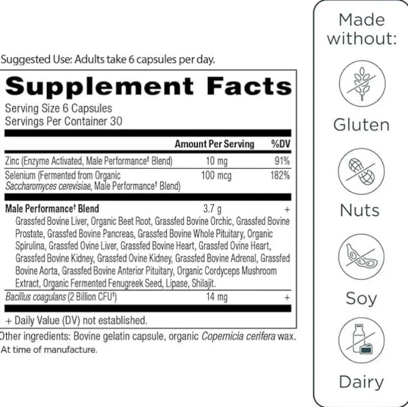 Ancient Nutrition Grass-Fed Organ Complex for Men | Liver, Prostate & Pancreas Support | 180 Capsules Peaceful Pleasures Health and Wellness