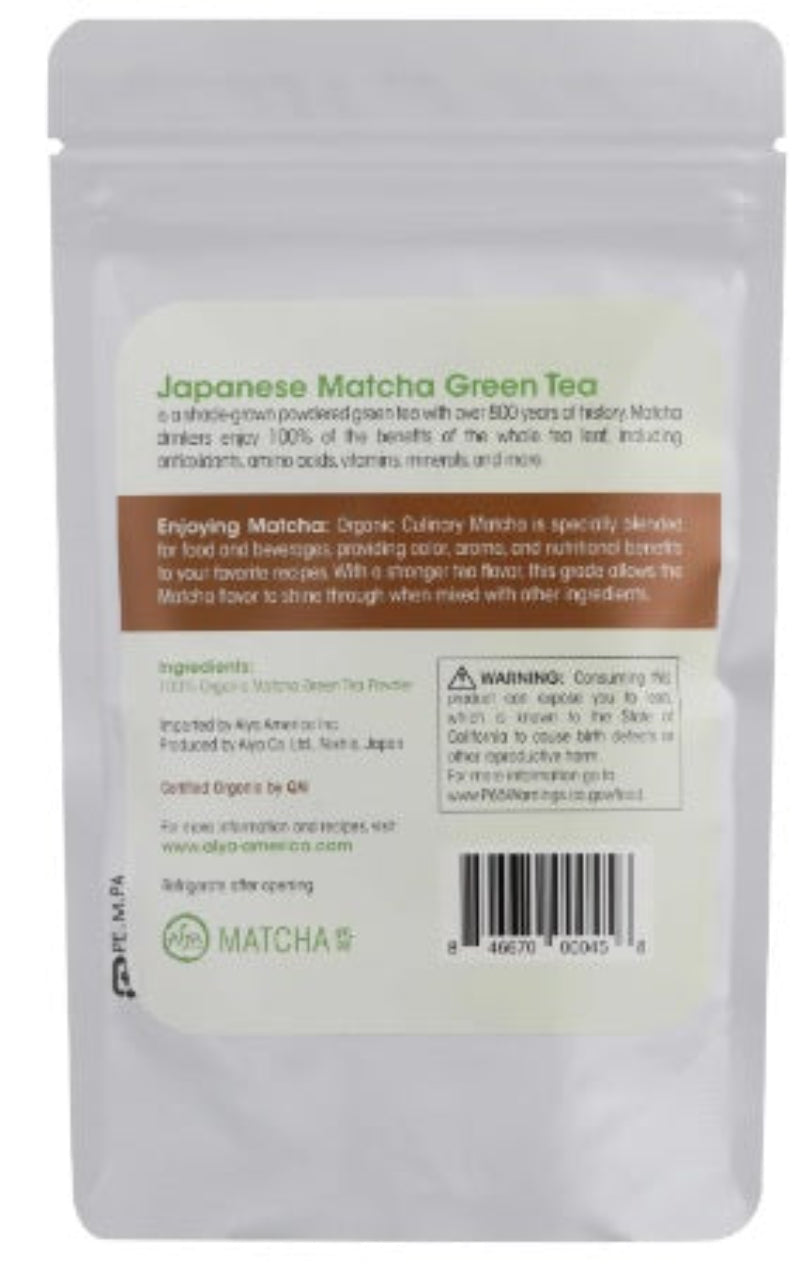 Package of Japanese Matcha Green Tea with label and branding