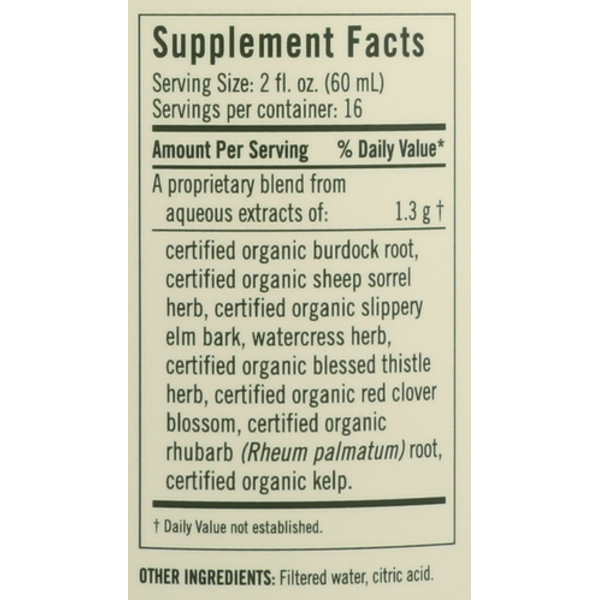 Supplement facts label with a list of ingredients on a beige background