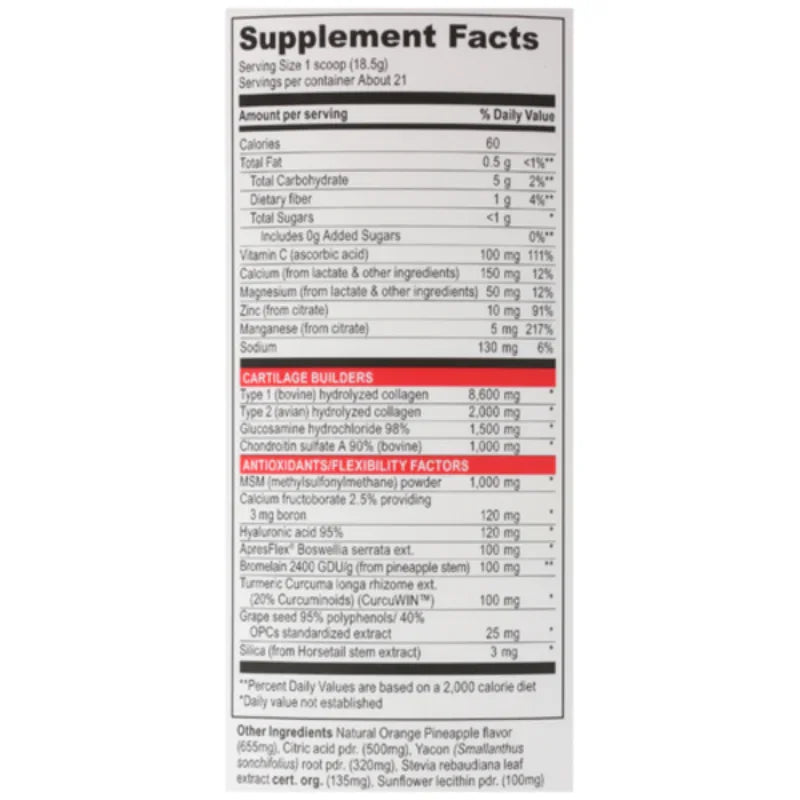 Vibrant Health Joint Vibrance Powder | Ultimate Cartilage & Joint Support Formula | 388.5g (30 Servings) Peaceful Pleasures Health and Wellness