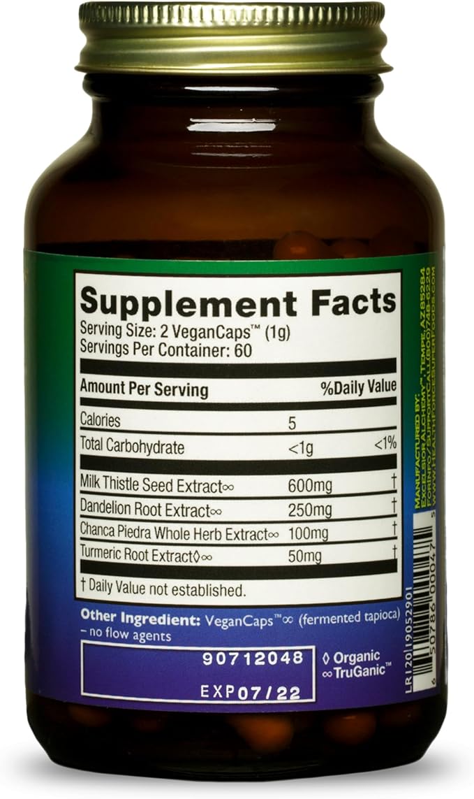 HealthForce SuperFoods Liver Rescue - Natural Liver Cleanse - with Milk Thistle & Dandelion Root - Gluten-Free & Vegan - 120 Capsules