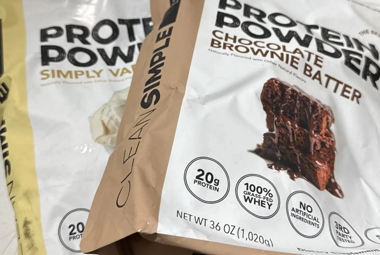 2 Bags Clean and Simple Eats Protein Powder Vanilla&Chocolate 30 serv ea ex 6/26