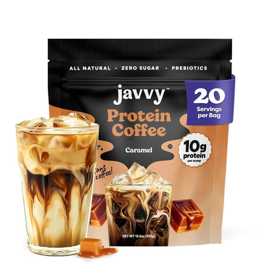2 Pack! TWO Javvy Protein coffee Caramel 9oz 14 serv Ex 6/27