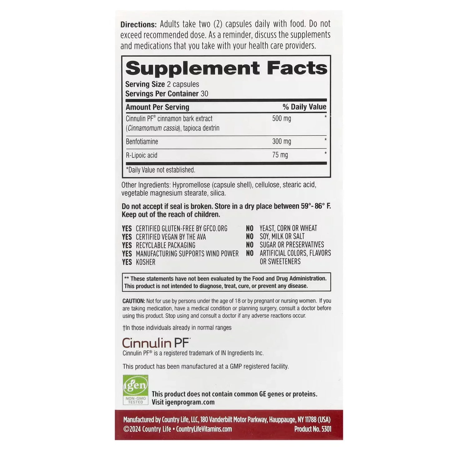 Country Life Ageless Theory Anti-Glycation Support 60 Capsules 2Pack! 120 Capsules Total Peaceful Pleasures Health and Wellness