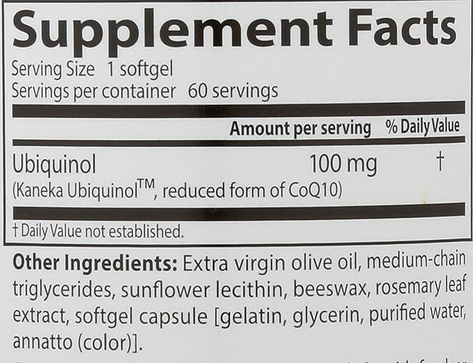 Doctors Best Ubiquinol, Reduced-Form Coenzyme Q10, Non-GMO, Gluten Free, Soy Free 60 Softgels