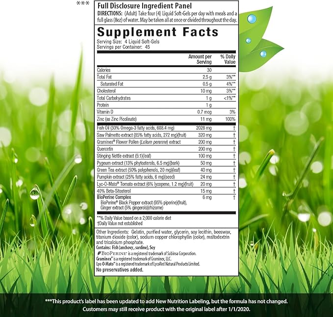 Irwin Naturals Prosta-Strong Prostate Health Supplement (180 Liquid Softgels) | Saw Palmetto, Lycopene & Pumpkin Seed | Supports Urinary Flow