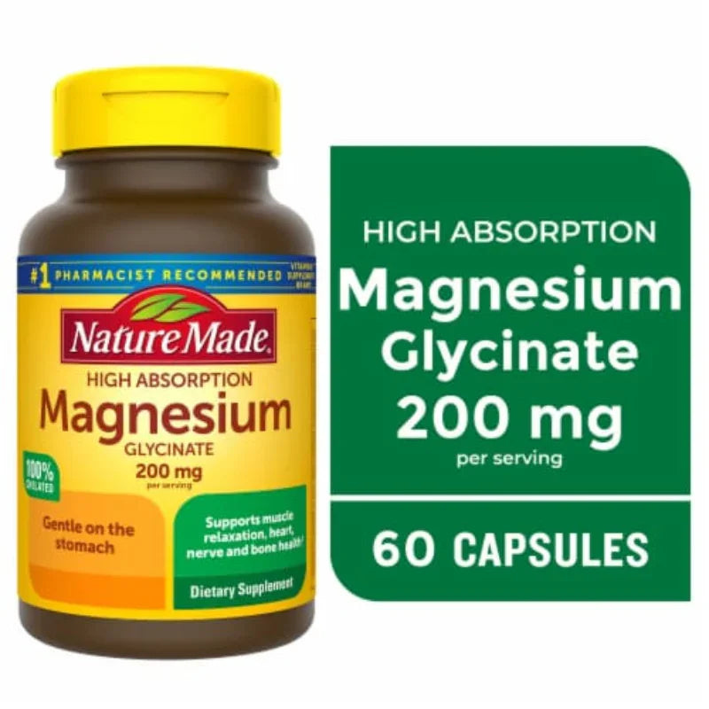 Nature Made Magnesium Glycinate 200 mg per serving Capsules, 60 Nature Made