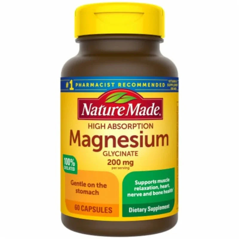 Nature Made Magnesium Glycinate 200 mg per serving Capsules, 60 Nature Made