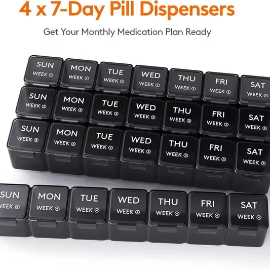 28 Day Pill Organizer – Monthly Medicine Case Peaceful Pleasures