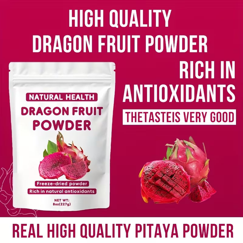 Premium Dragon Fruit Powder 8oz (227g) – Freeze-Dried Peaceful Pleasures