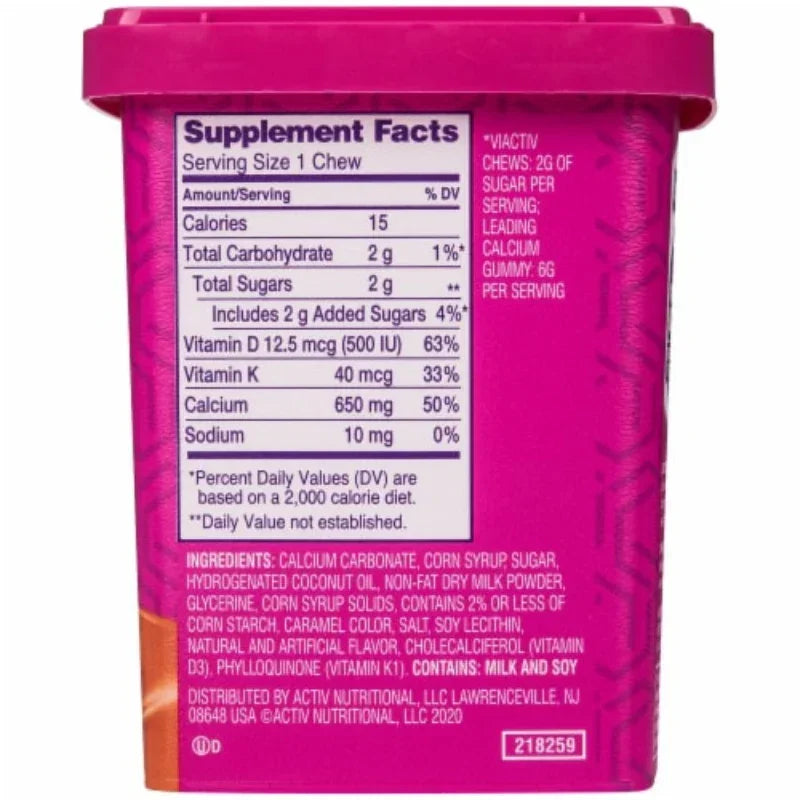 Viactiv Milk Chocolate Calcium Soft Chews, 60 ct Viactiv