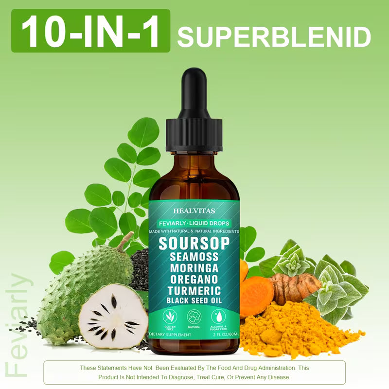 Soursop Graviola Liquid Drops – Vitamin C, Antioxidant Peaceful Pleasures